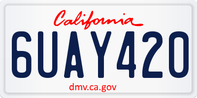 CA license plate 6UAY420
