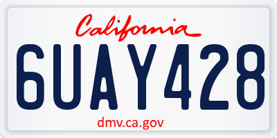 CA license plate 6UAY428