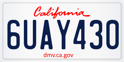 CA license plate 6UAY430