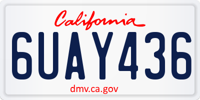 CA license plate 6UAY436