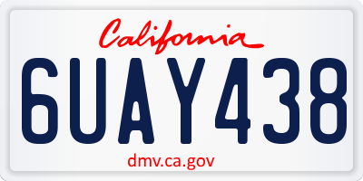 CA license plate 6UAY438
