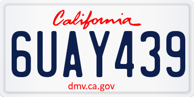 CA license plate 6UAY439