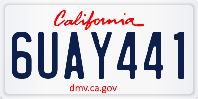 CA license plate 6UAY441