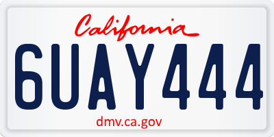 CA license plate 6UAY444