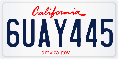 CA license plate 6UAY445