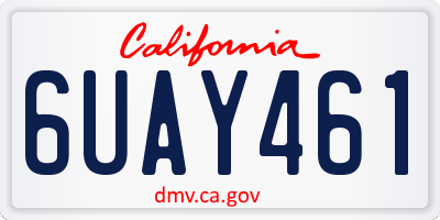 CA license plate 6UAY461