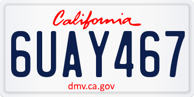 CA license plate 6UAY467