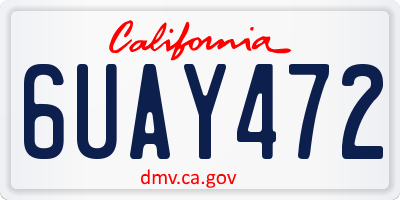 CA license plate 6UAY472