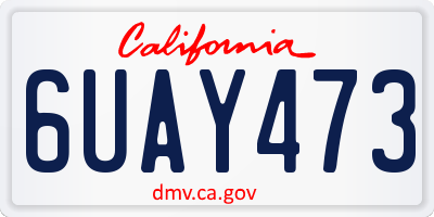 CA license plate 6UAY473
