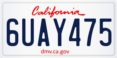 CA license plate 6UAY475