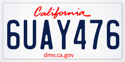 CA license plate 6UAY476