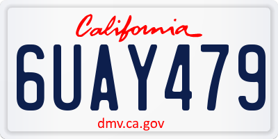 CA license plate 6UAY479