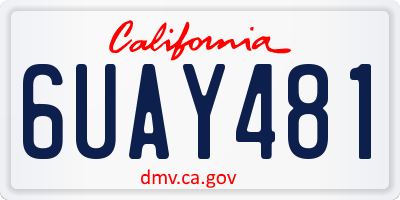 CA license plate 6UAY481