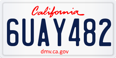 CA license plate 6UAY482