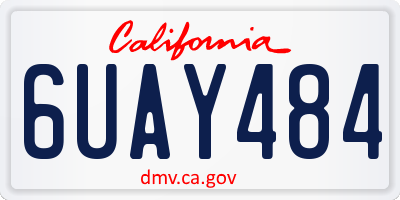 CA license plate 6UAY484