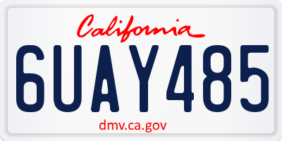 CA license plate 6UAY485