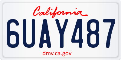 CA license plate 6UAY487