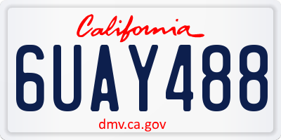CA license plate 6UAY488