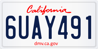 CA license plate 6UAY491
