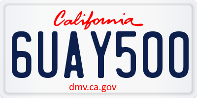 CA license plate 6UAY500