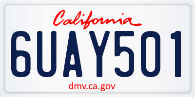 CA license plate 6UAY501
