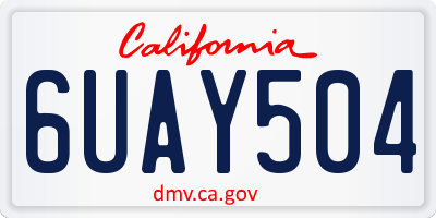 CA license plate 6UAY504