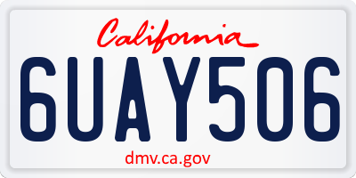 CA license plate 6UAY506