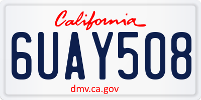 CA license plate 6UAY508