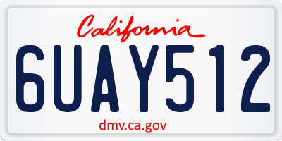 CA license plate 6UAY512