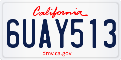 CA license plate 6UAY513