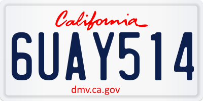 CA license plate 6UAY514