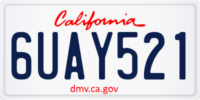 CA license plate 6UAY521