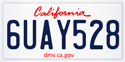 CA license plate 6UAY528