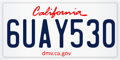 CA license plate 6UAY530