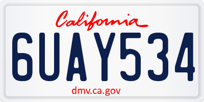 CA license plate 6UAY534