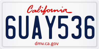 CA license plate 6UAY536