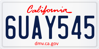 CA license plate 6UAY545