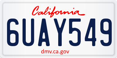 CA license plate 6UAY549