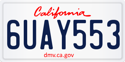 CA license plate 6UAY553