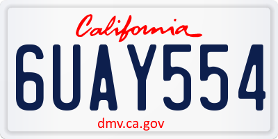 CA license plate 6UAY554