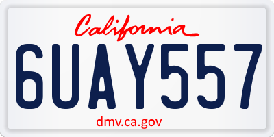 CA license plate 6UAY557