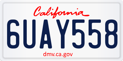 CA license plate 6UAY558