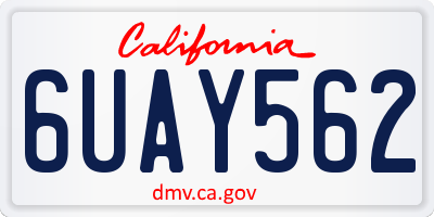 CA license plate 6UAY562