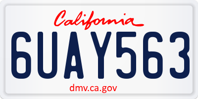 CA license plate 6UAY563