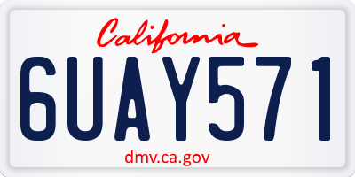 CA license plate 6UAY571