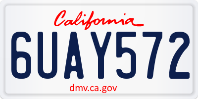 CA license plate 6UAY572