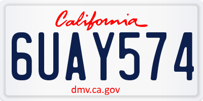 CA license plate 6UAY574