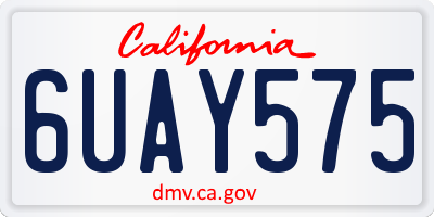 CA license plate 6UAY575