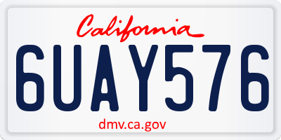 CA license plate 6UAY576