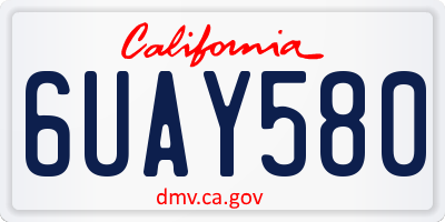 CA license plate 6UAY580
